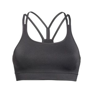 Zella Scoop Neck Strappy Racer Back Gray Sports Bra